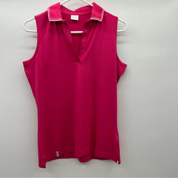 Ping Tops - Ping pink sleeveless golf shirt ladies size M.